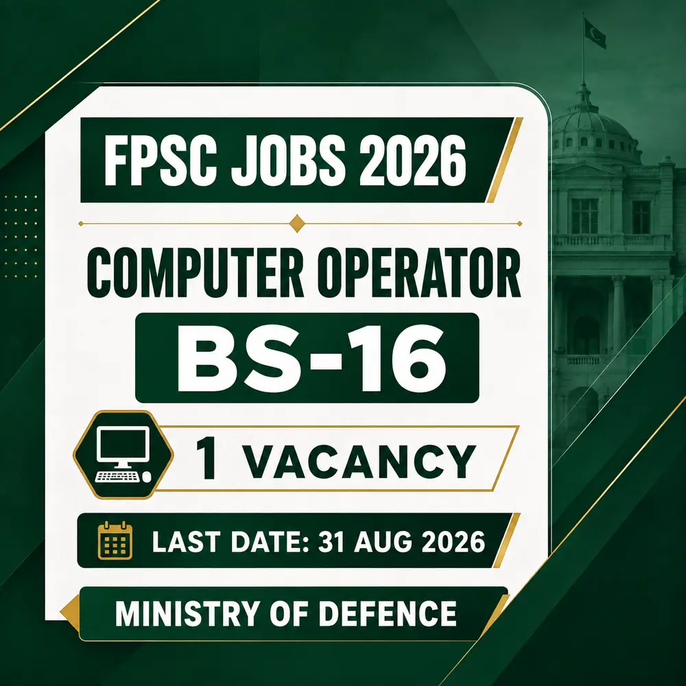 FPSC Computer Operator Jobs 2026 at GHQ Ministry of Defence
