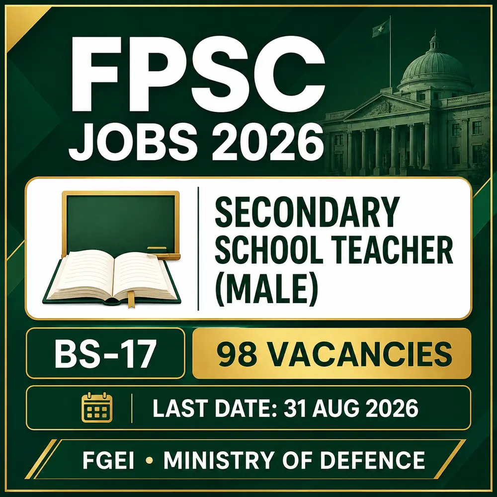 FPSC Secondary School Teacher Male Jobs 2026 – 98 FGEI Vacancies