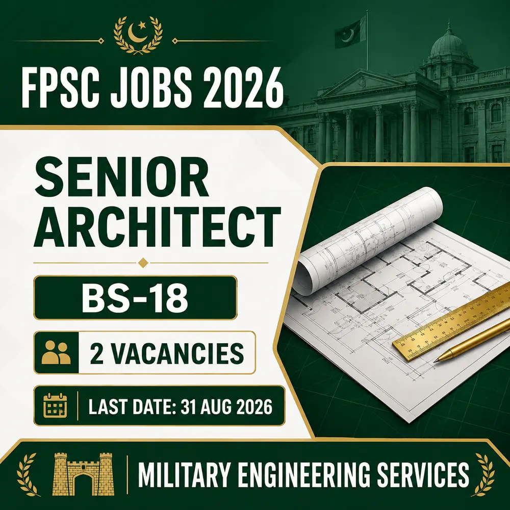 FPSC Senior Architect Jobs 2026 in MES Ministry of Defence