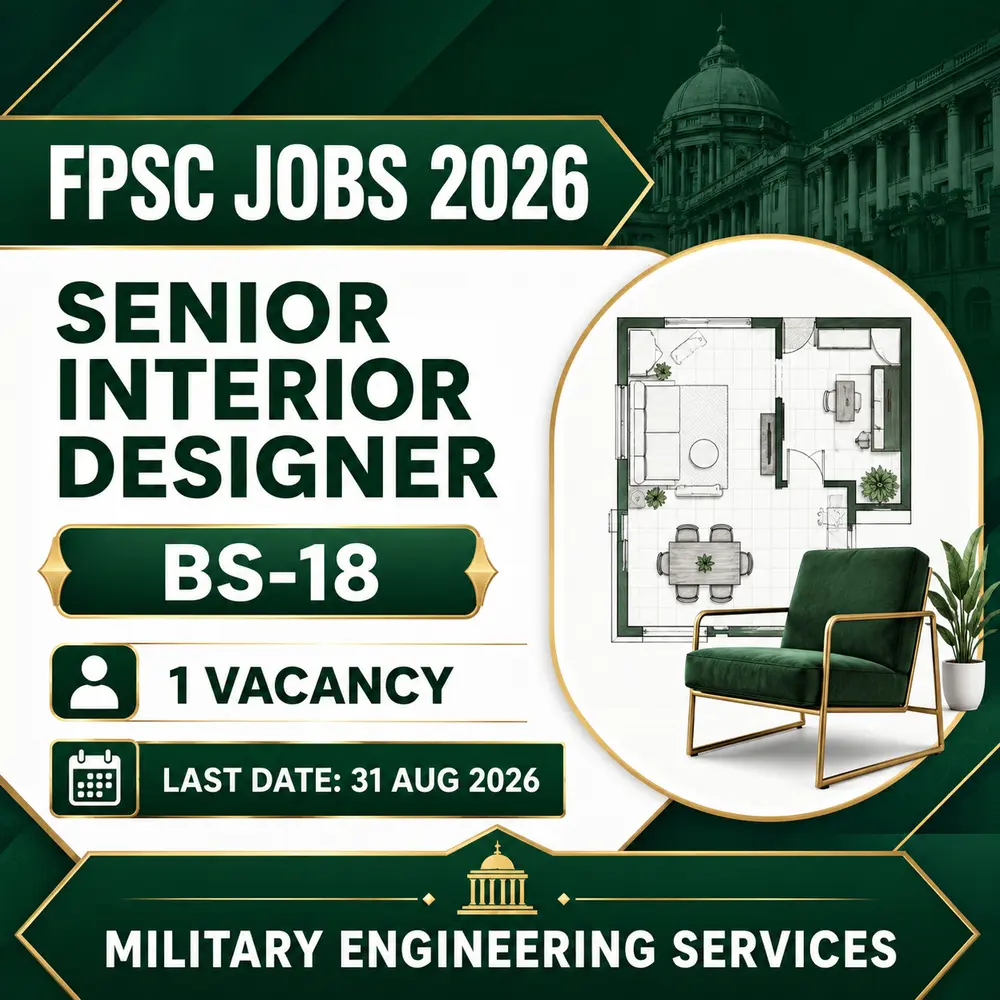FPSC Senior Interior Designer Job 2026 in MES Rawalpindi